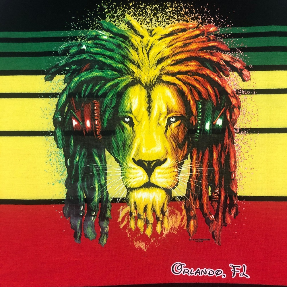 Pacific Surf Classic Lion Rasta Stripe Orlando Florida Tank Top Men's‎ Large